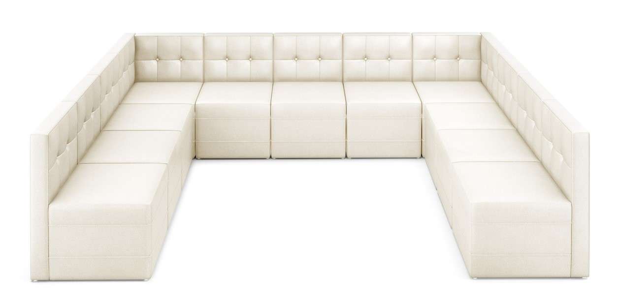 White Leather Modular Furniture Rental Rochester, NY Buffalo, NY