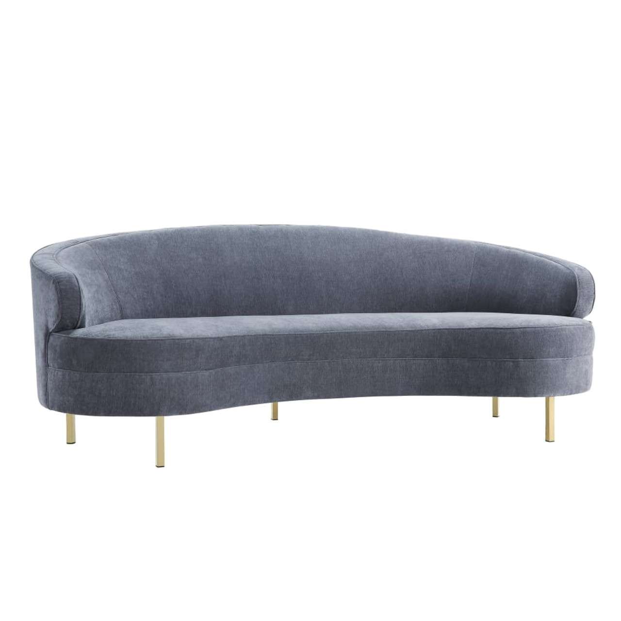 Grey Velvet Kidney Sofa Rental Rochester, NY Buffalo, NY